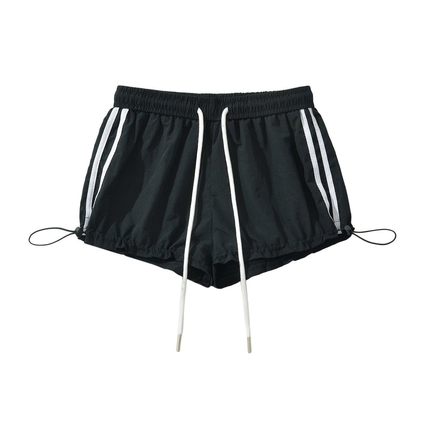 Arieta Side-Stripe Shorts-Jet Black