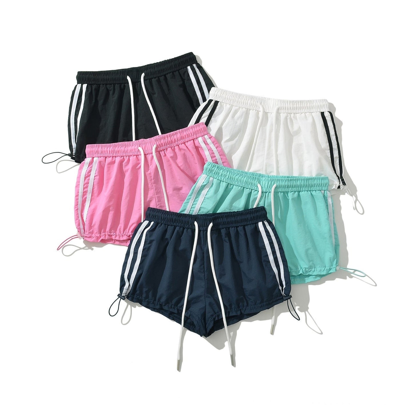 Arieta Side-Stripe Shorts-Jet Black