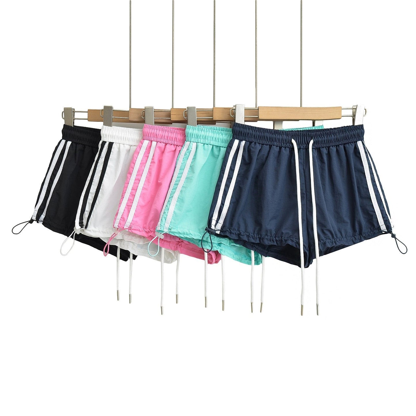 Arieta Side-Stripe Shorts-Jet Black