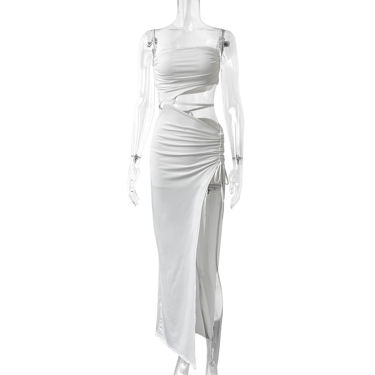 Elowen Lace-Up Gown-White
