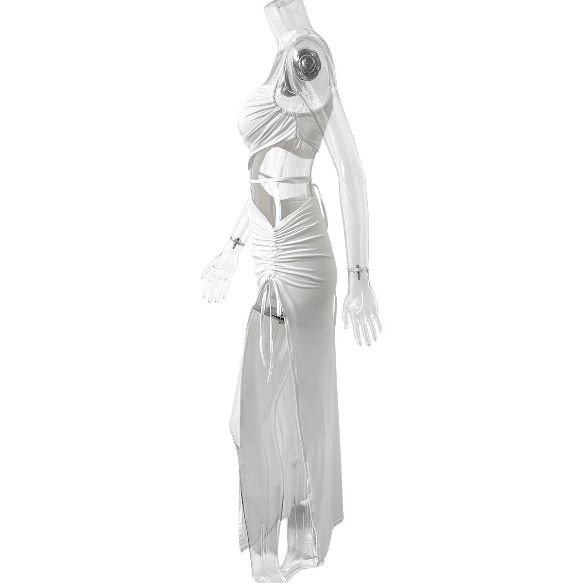 Elowen Lace-Up Gown-White