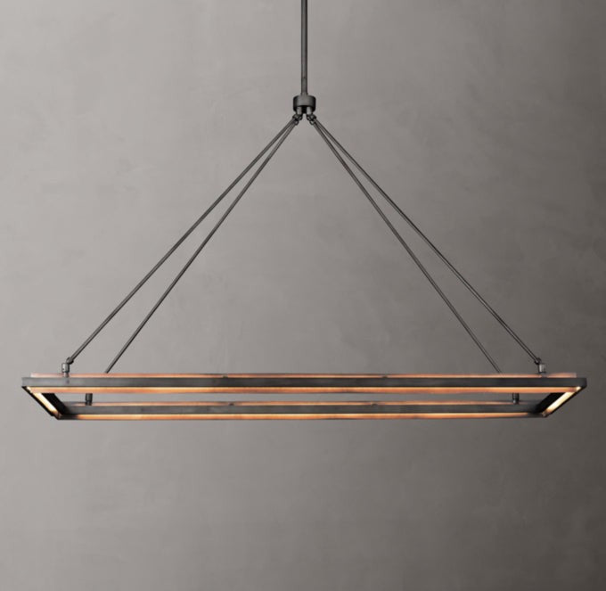 Peralta Integrated LED Rectangular Iron Chandelier 62"