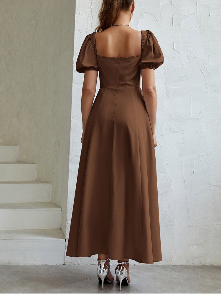 Vianelle Slit Gown-Mocha