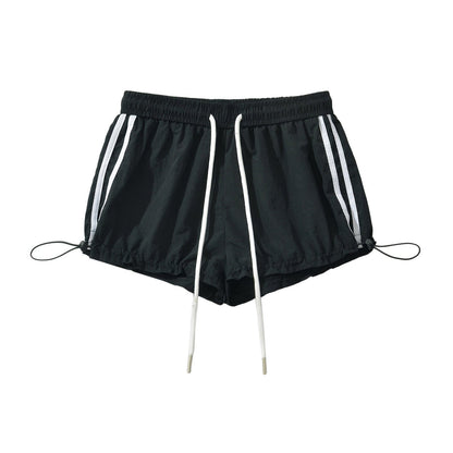 Arieta Side-Stripe Shorts-Jet Black