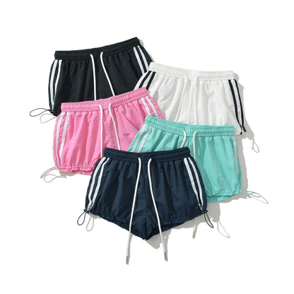 Arieta Side-Stripe Shorts-Jet Black