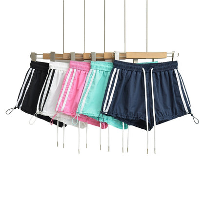 Arieta Side-Stripe Shorts-Jet Black