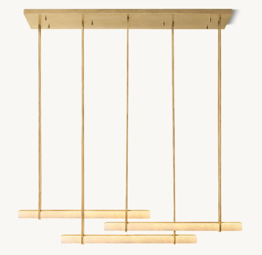 Audubon Alabaster Triple Bar Linear LED Chandelier