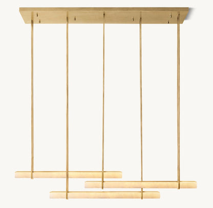 Audubon Alabaster Triple Bar Linear LED Chandelier