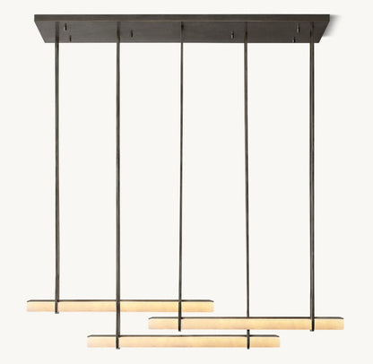 Audubon Alabaster Triple Bar Linear LED Chandelier