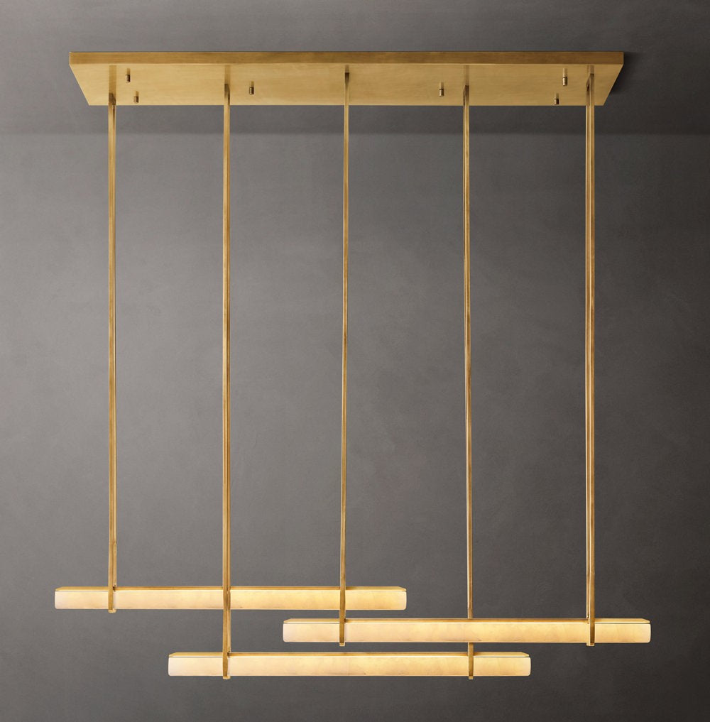 Audubon Alabaster Triple Bar Linear LED Chandelier
