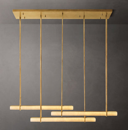 Audubon Alabaster Triple Bar Linear LED Chandelier