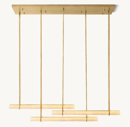 Audubon Alabaster Triple Bar Linear LED Chandelier