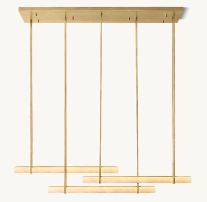 Audubon Alabaster Triple Bar Linear LED Chandelier