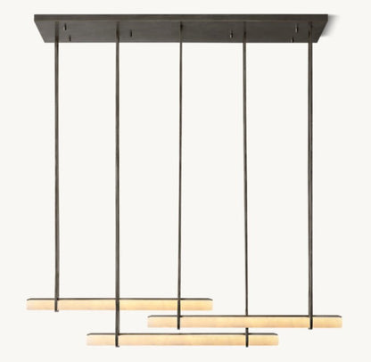 Audubon Alabaster Triple Bar Linear LED Chandelier