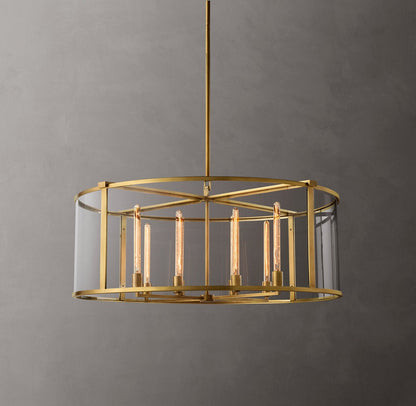 Beckman Clear Glass Round Chandelier 44"