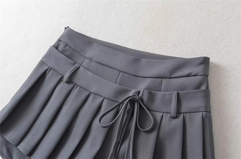 Bellamy Bow Skort-Heather Grey