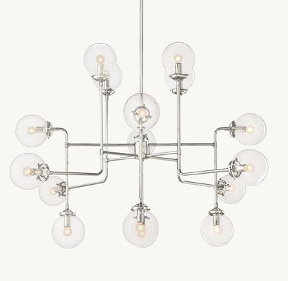 Bistro Globe Clear Glass Chandelier 56"