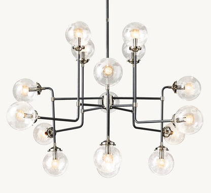 Bistro Globe Clear Glass Chandelier 56"