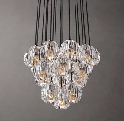 Boule de Cristal Clear Glass Round Cluster Chandelier 19"