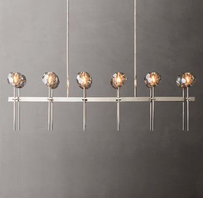 Boule de Cristal Smoke Glass Double Linear Chandelier 60"