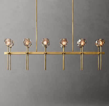 Boule de Cristal Smoke Glass Double Linear Chandelier 60"