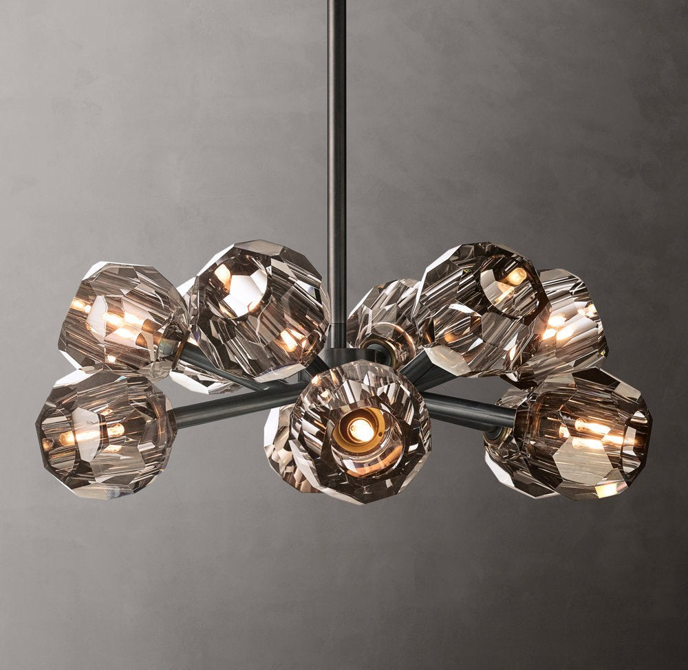 Boule de Cristal Smoke Glass Round Chandelier 24"