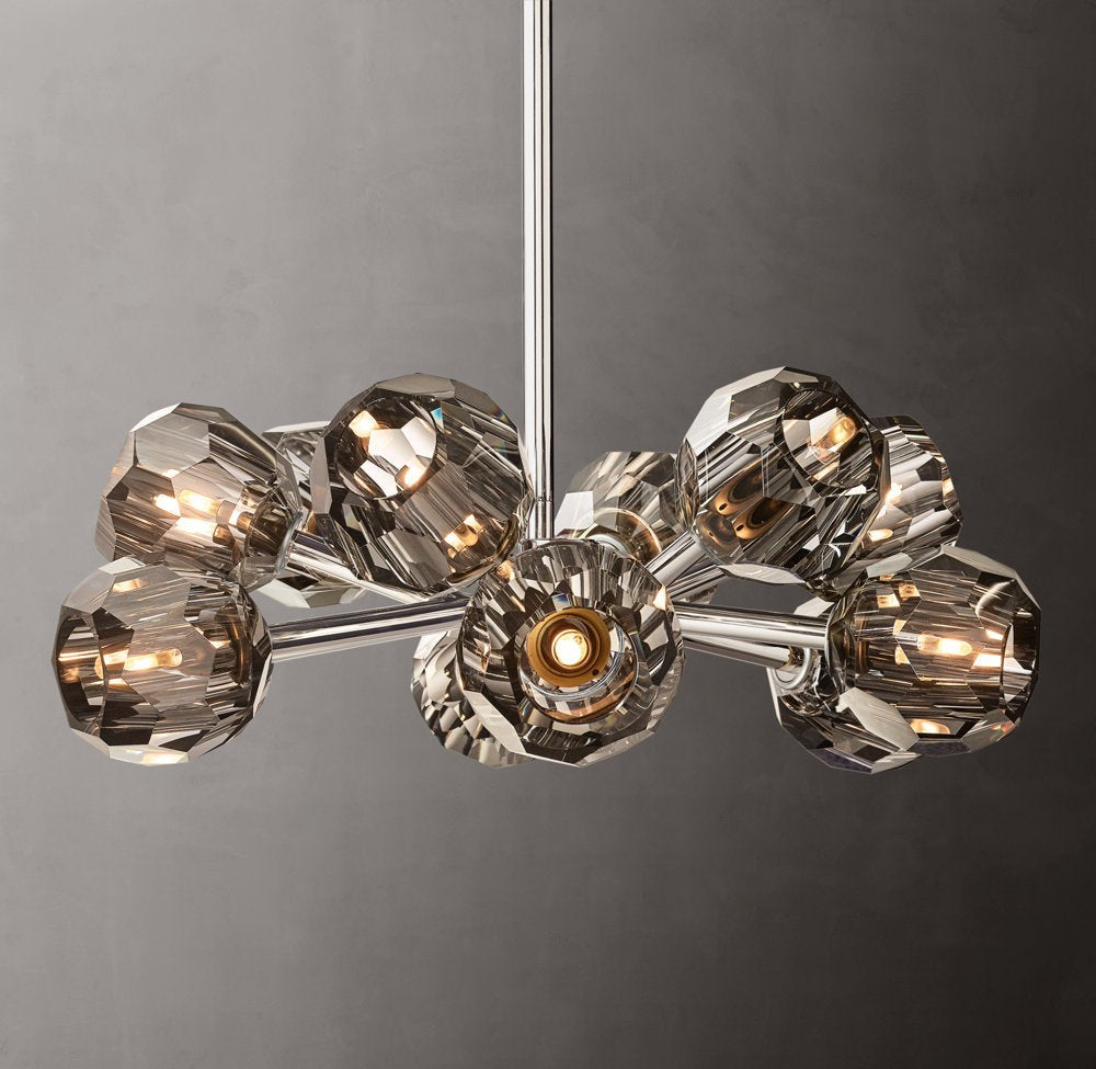 Boule de Cristal Smoke Glass Round Chandelier 24"