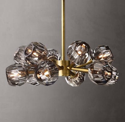 Boule de Cristal Smoke Glass Round Chandelier 24"