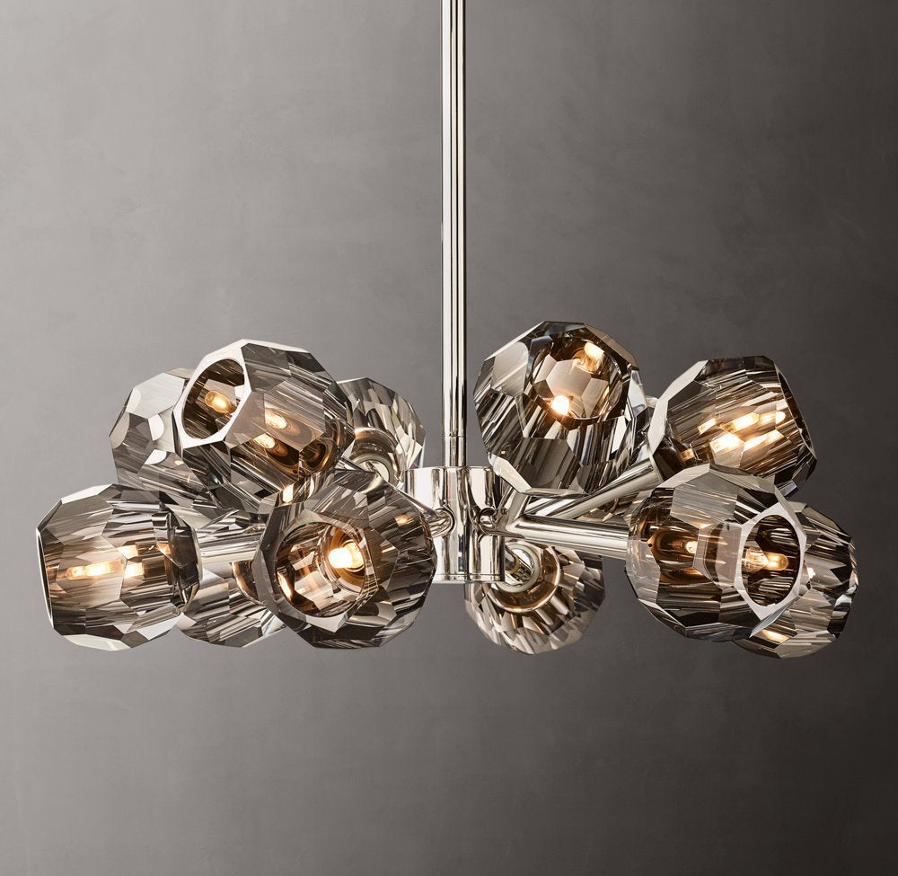 Boule de Cristal Smoke Glass Round Chandelier 24"