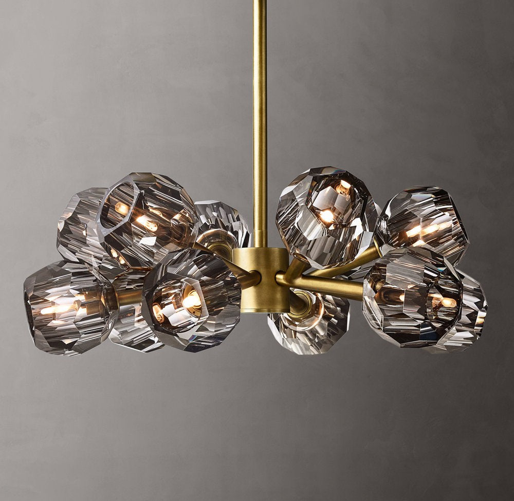 Boule de Cristal Smoke Glass Round Chandelier 24"