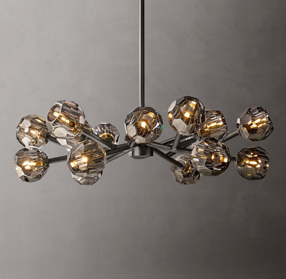 Boule de Cristal Smoke Glass Round Chandelier 36"