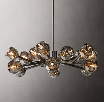 Boule de Cristal Smoke Glass Round Chandelier 36"
