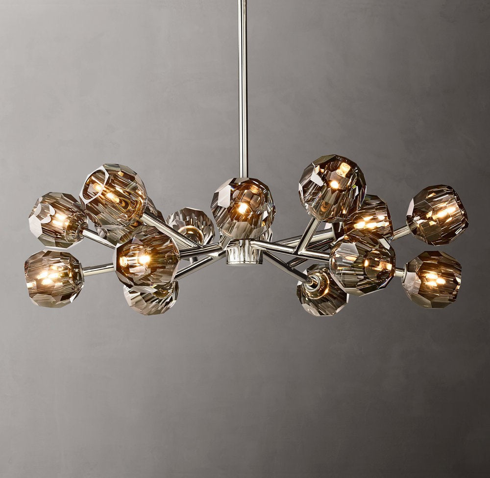 Boule de Cristal Smoke Glass Round Chandelier 36"