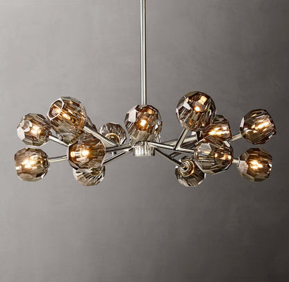 Boule de Cristal Smoke Glass Round Chandelier 36"