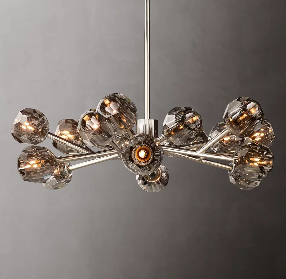 Boule de Cristal Smoke Glass Round Chandelier 36"
