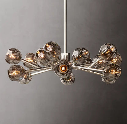 Boule de Cristal Smoke Glass Round Chandelier 36"