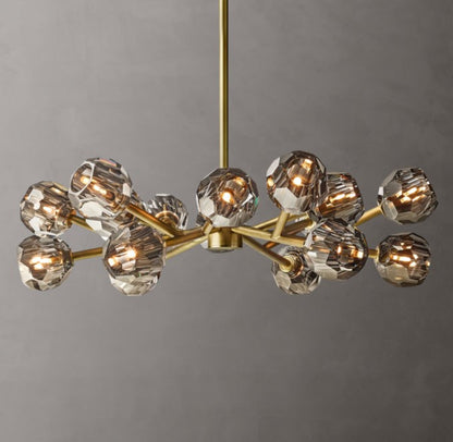 Boule de Cristal Smoke Glass Round Chandelier 36"