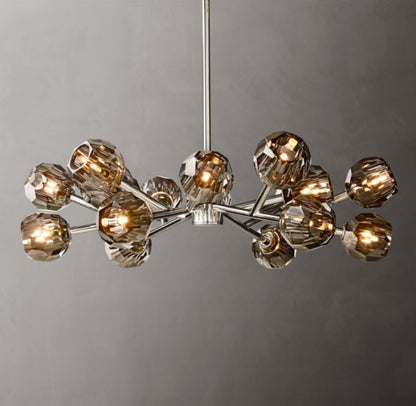Boule de Cristal Smoke Glass Round Chandelier 36"