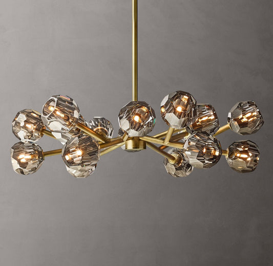 Boule de Cristal Smoke Glass Round Chandelier 36"