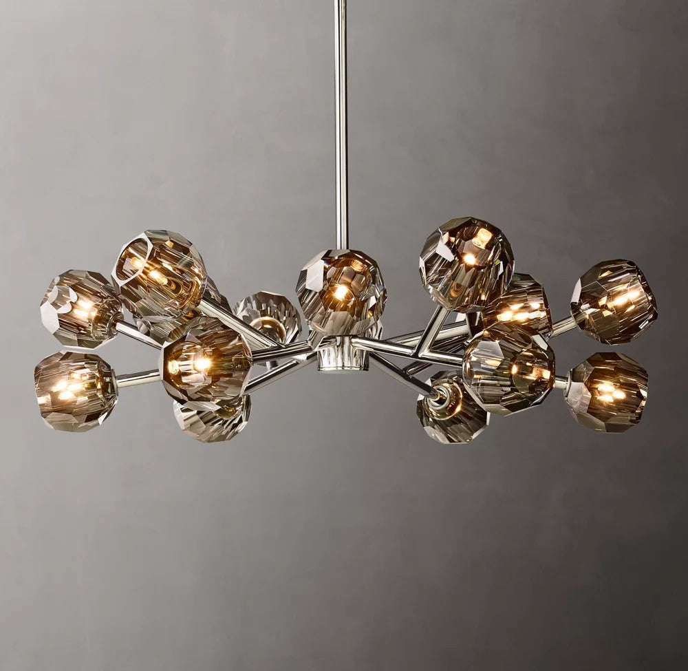 Boule de Cristal Smoke Glass Round Chandelier 36"