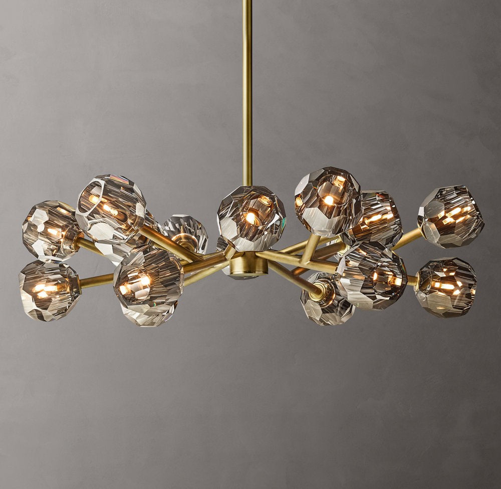Boule de Cristal Smoke Glass Round Chandelier 36"