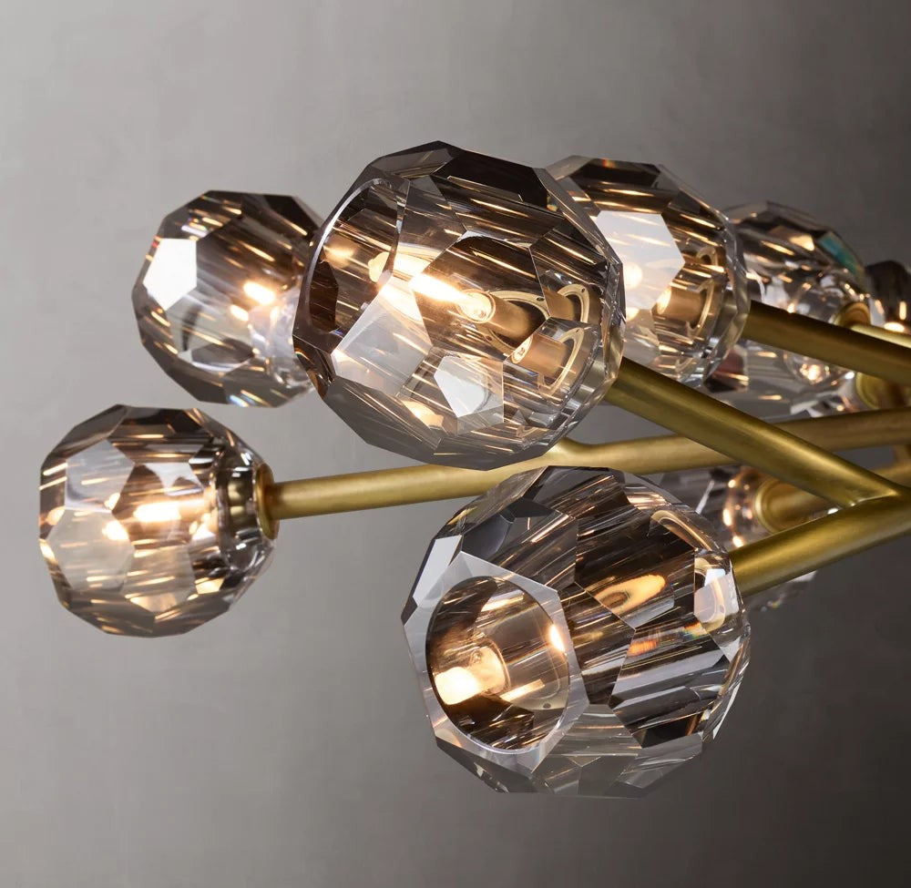 Boule de Cristal Smoke Glass Round Chandelier 36"