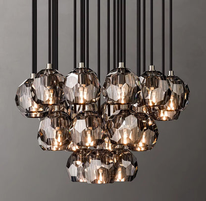 Boule de Cristal Smoke Glass Round Cluster Chandelier 24"
