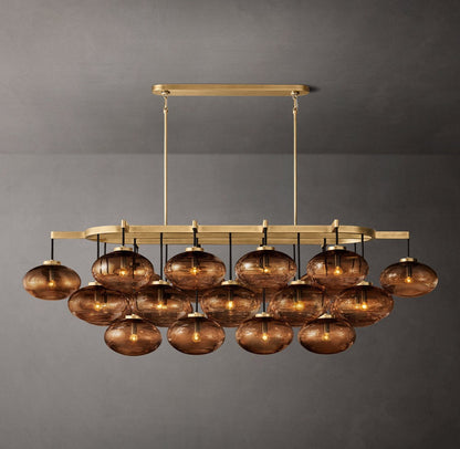 Cabrette Amber Glass Linear Chandelier 72"