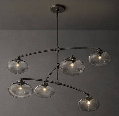 Cabrette Clear Glass Mobile Round Chandelier