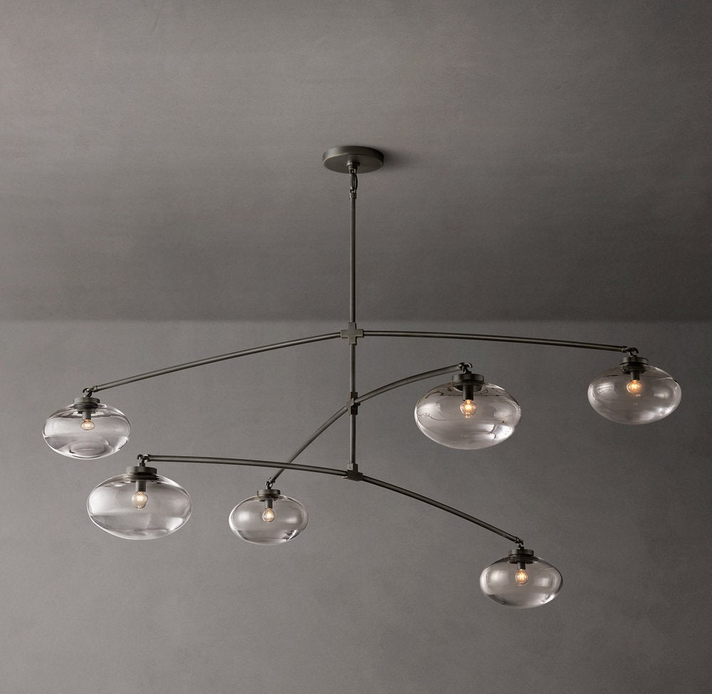 Cabrette Clear Glass Mobile Round Chandelier