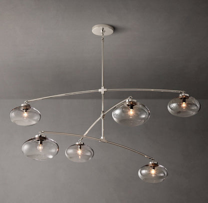 Cabrette Clear Glass Mobile Round Chandelier