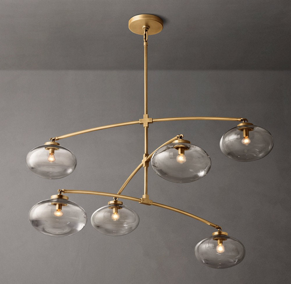 Cabrette Clear Glass Mobile Round Chandelier
