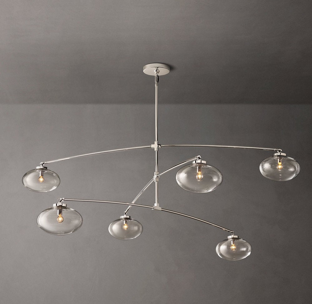 Cabrette Clear Glass Mobile Round Chandelier