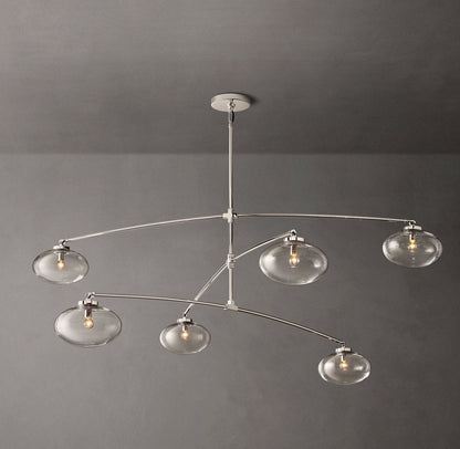 Cabrette Clear Glass Mobile Round Chandelier